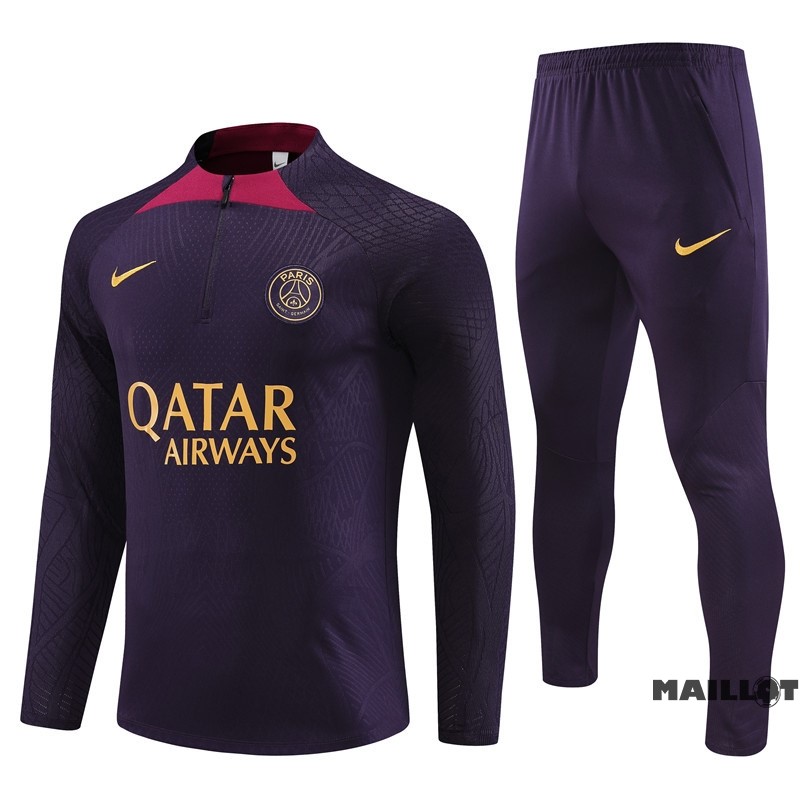 Foot Maillot Pas Cher Ensemble Complet Sudadera Entrainement Joueurs Paris Saint Germain 2023 2024 Purpura I Rouge