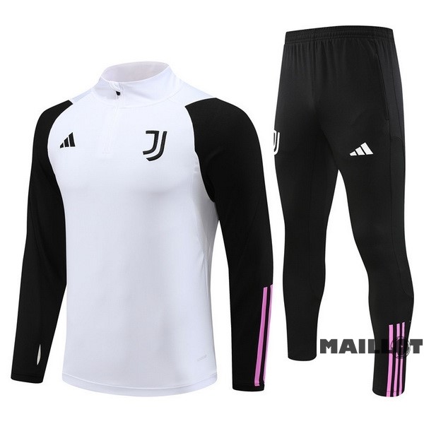 Foot Maillot Pas Cher Ensemble Complet Sudadera Entrainement Juventus 2023 2024 Blanc I Noir Rose