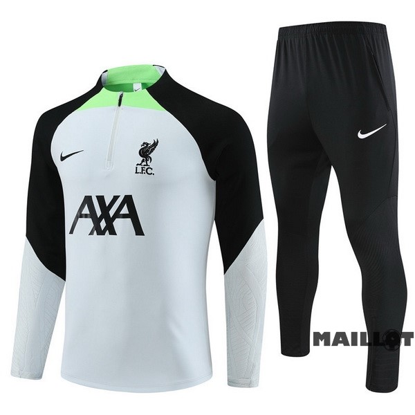 Foot Maillot Pas Cher Ensemble Complet Sudadera Entrainement Liverpool 2023 2024 Gris Noir Vert