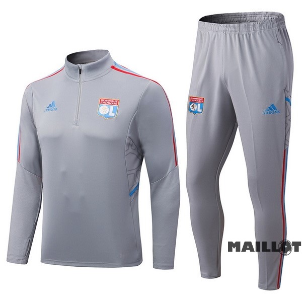 Foot Maillot Pas Cher Ensemble Complet Sudadera Entrainement Lyon 2022 2023 Gris