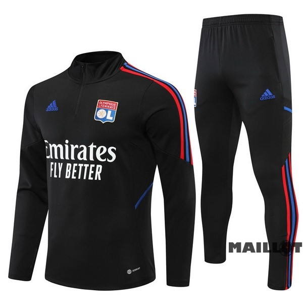 Foot Maillot Pas Cher Ensemble Complet Sudadera Entrainement Lyon 2022 2023 Noir