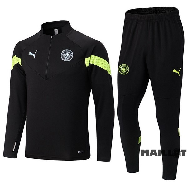 Foot Maillot Pas Cher Ensemble Complet Sudadera Entrainement Manchester City 2022 2023 Noir Vert