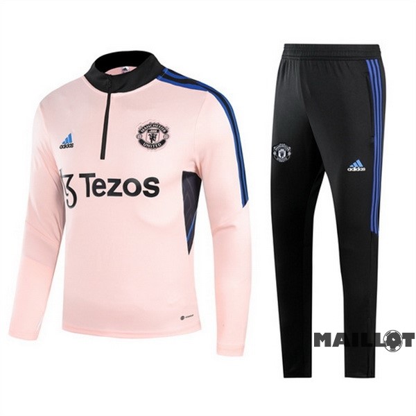 Foot Maillot Pas Cher Ensemble Complet Sudadera Entrainement Manchester United 2022 2023 Rose II Noir