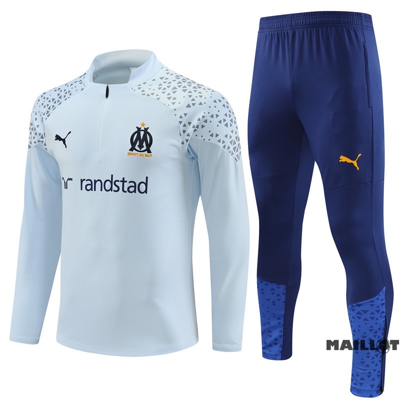 Foot Maillot Pas Cher Ensemble Complet Sudadera Entrainement Marsella 2023 2024 Bleu