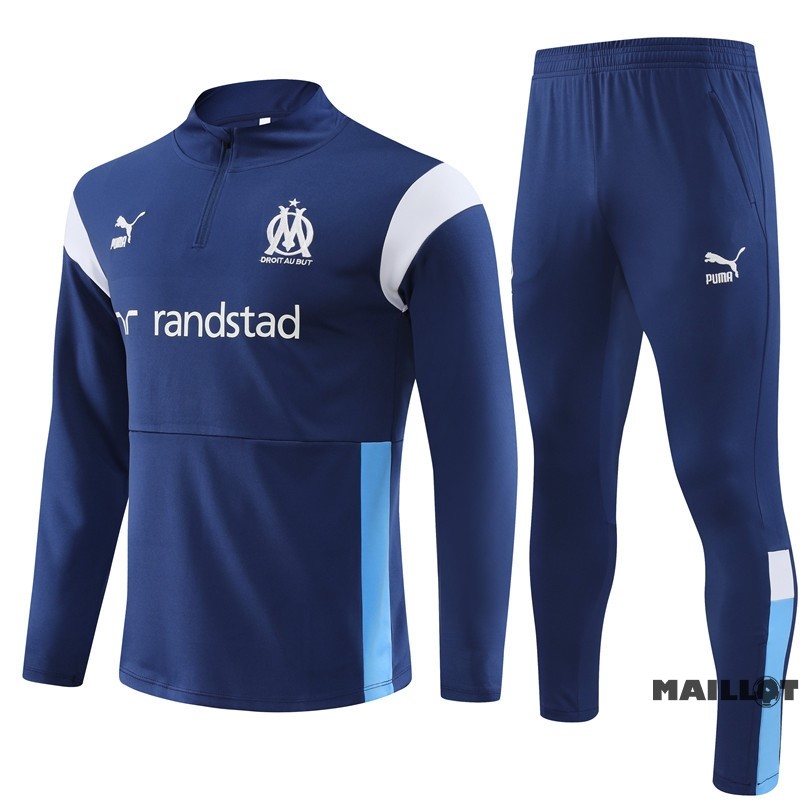 Foot Maillot Pas Cher Ensemble Complet Sudadera Entrainement Marsella 2023 2024 Bleu I Blanc