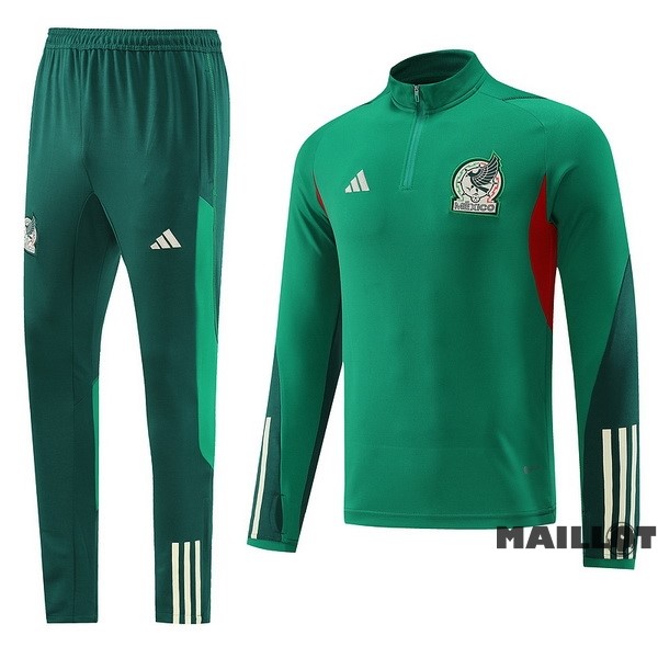 Foot Maillot Pas Cher Ensemble Complet Sudadera Entrainement Mexique 2022 Vert Rouge