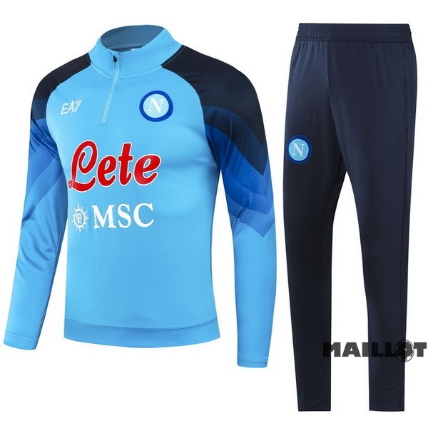 Foot Maillot Pas Cher Ensemble Complet Sudadera Entrainement Napoli 2023 2024 Bleu