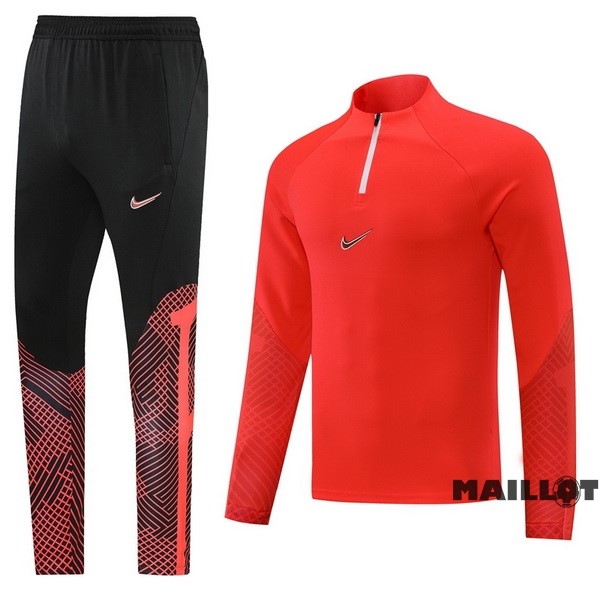 Foot Maillot Pas Cher Ensemble Complet Sudadera Entrainement Nike 2022 2023 Rouge Noir