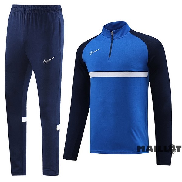 Foot Maillot Pas Cher Ensemble Complet Sudadera Entrainement Nike 2023 2024 Bleu Blanc