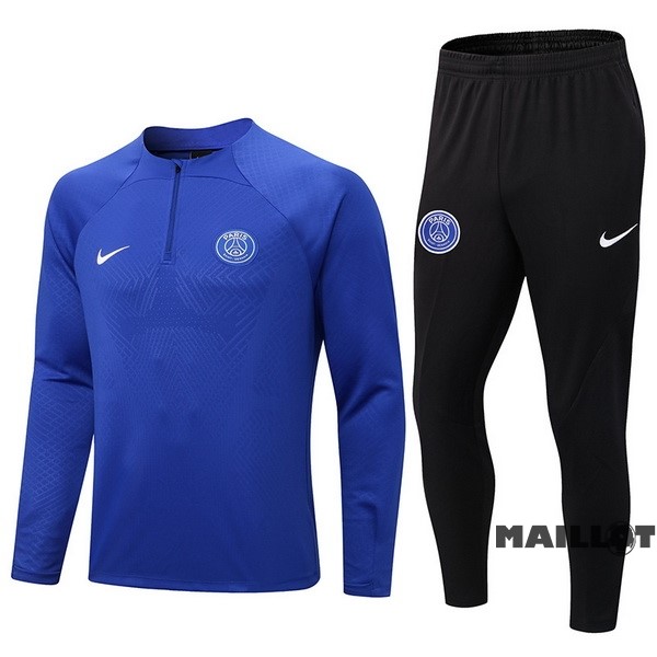 Foot Maillot Pas Cher Ensemble Complet Sudadera Entrainement Paris Saint Germain 2022 2023 Bleu Noir