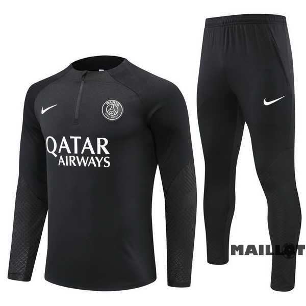 Foot Maillot Pas Cher Ensemble Complet Sudadera Entrainement Paris Saint Germain 2022 2023 I Noir