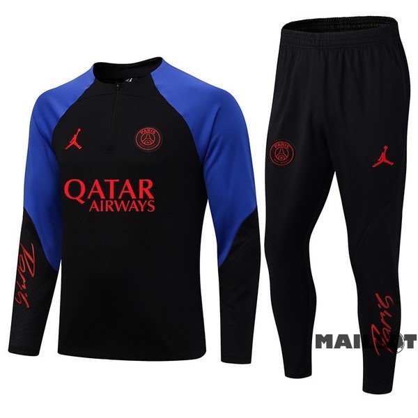 Foot Maillot Pas Cher Ensemble Complet Sudadera Entrainement Paris Saint Germain 2022 2023 Noir I Bleu