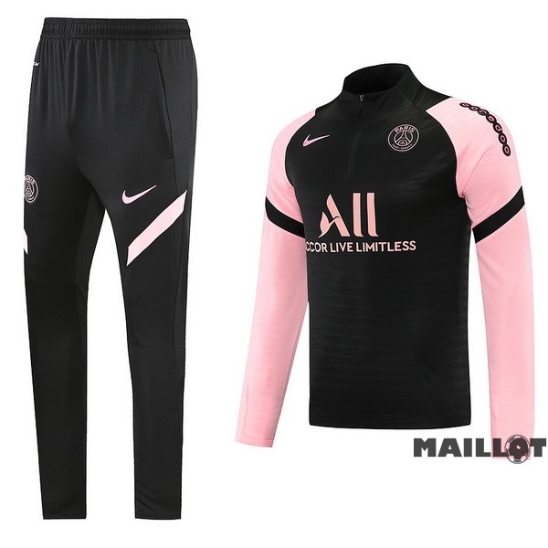 Foot Maillot Pas Cher Ensemble Complet Sudadera Entrainement Paris Saint Germain 2022 2023 Noir Rose