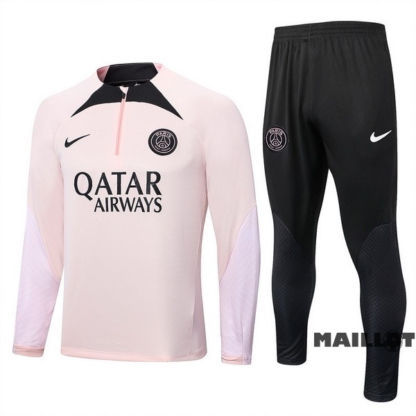 Foot Maillot Pas Cher Ensemble Complet Sudadera Entrainement Paris Saint Germain 2022 2023 Rose Noir