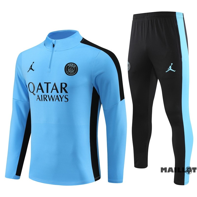 Foot Maillot Pas Cher Ensemble Complet Sudadera Entrainement Paris Saint Germain 2023 2024 Bleu II Noir