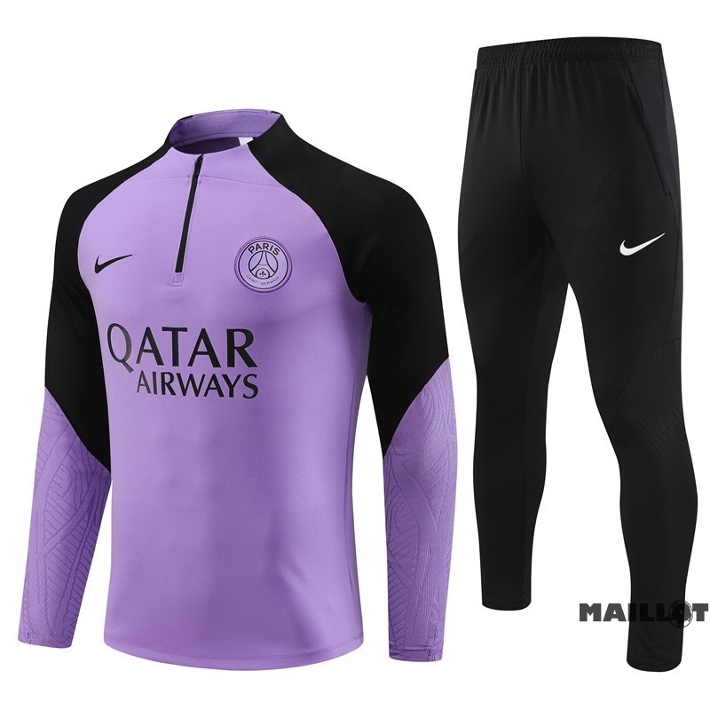 Foot Maillot Pas Cher Ensemble Complet Sudadera Entrainement Paris Saint Germain 2023 2024 Purpura Noir