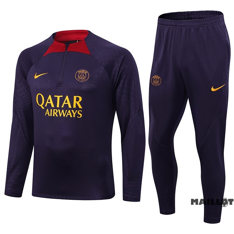 Foot Maillot Pas Cher Ensemble Complet Sudadera Entrainement Paris Saint Germain 2023 2024 Purpura Rouge