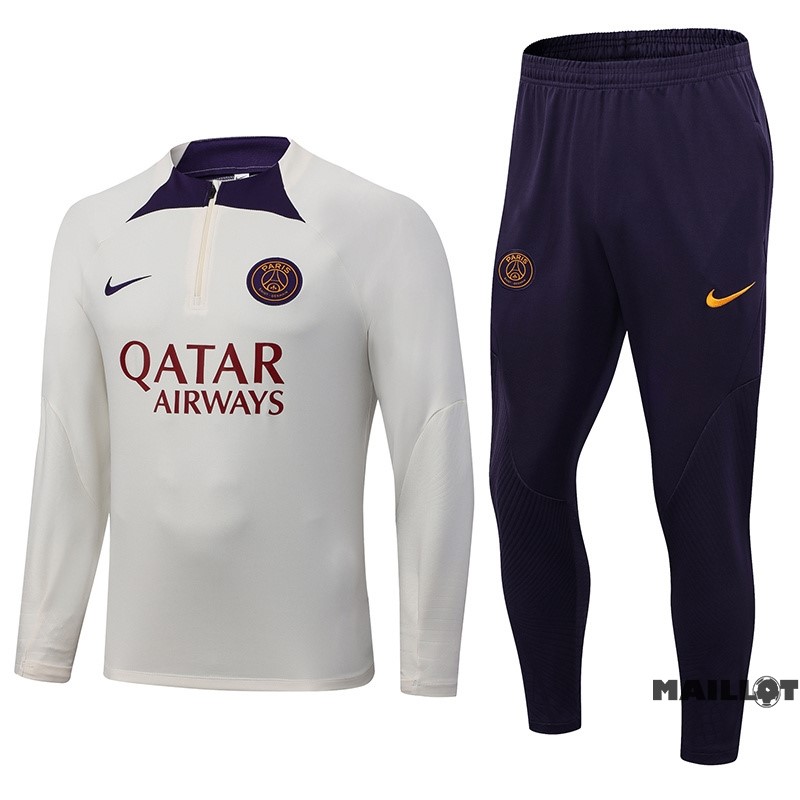 Foot Maillot Pas Cher Ensemble Complet Sudadera Entrainement Paris Saint Germain Enfant 2023 2024 Jaune I Purpura