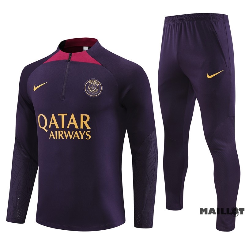 Foot Maillot Pas Cher Ensemble Complet Sudadera Entrainement Paris Saint Germain Enfant 2023 2024 Purpura I Rouge