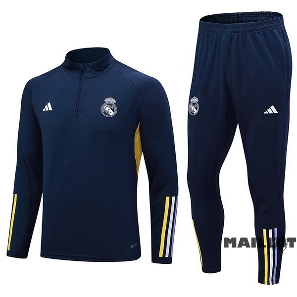 Foot Maillot Pas Cher Ensemble Complet Sudadera Entrainement Real Madrid 2023 2024 Bleu I Marine