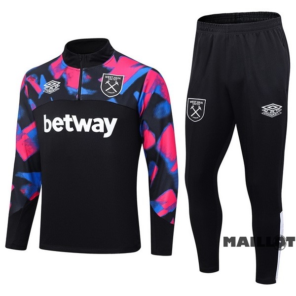 Foot Maillot Pas Cher Ensemble Complet Sudadera Entrainement West Ham United 2022 2023 Rose Noir