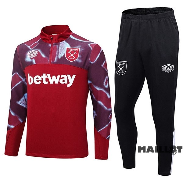 Foot Maillot Pas Cher Ensemble Complet Sudadera Entrainement West Ham United 2022 2023 Rouge Noir