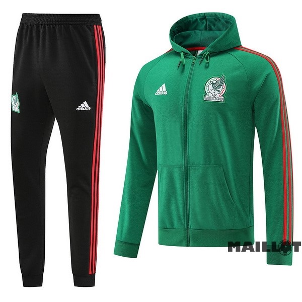 Foot Maillot Pas Cher Ensemble Complet Veste Con Capucha Mexique 2022 Vert Noir