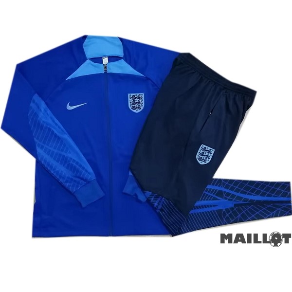 Foot Maillot Pas Cher Ensemble Complet Veste Con Cremallera Larga Angleterre 2022 Bleu