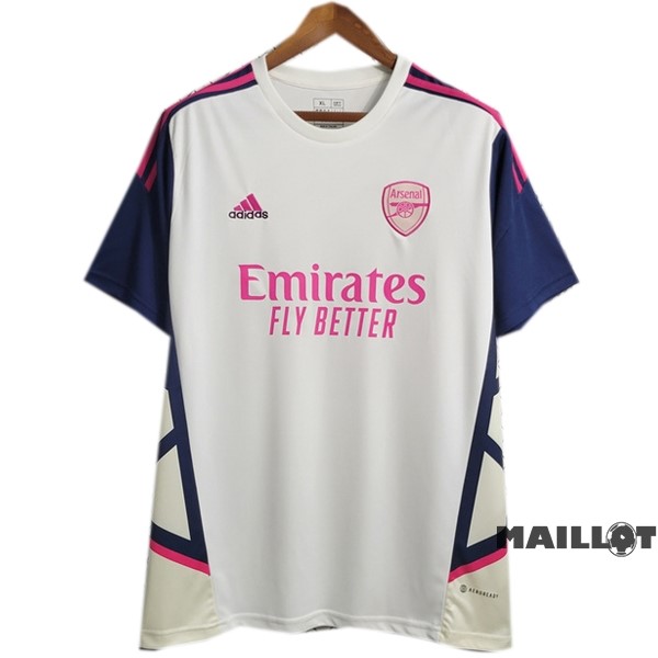 Foot Maillot Pas Cher Entrainement Arsenal 2023 2024 Blanc Jaune