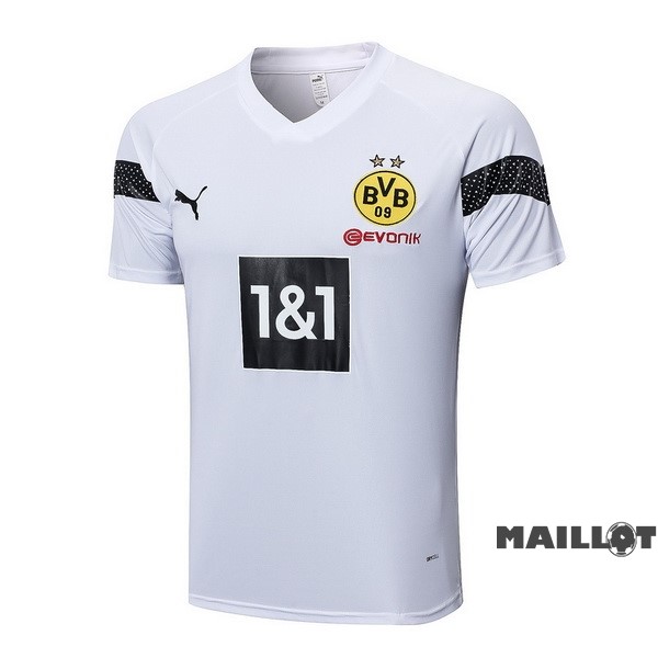 Foot Maillot Pas Cher Entrainement Borussia Dortmund 2022 2023 Blanc Noir