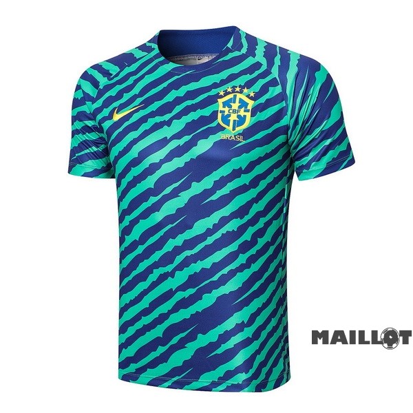 Foot Maillot Pas Cher Entrainement Brésil 2022 Vert Bleu