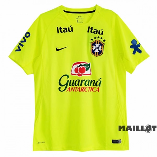 Foot Maillot Pas Cher Entrainement Brésil 2022 Vert Jaune