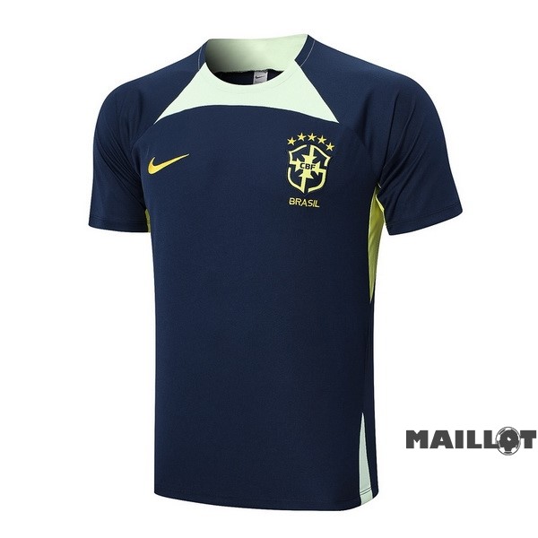 Foot Maillot Pas Cher Entrainement Brésil 2023 Bleu Marine Vert