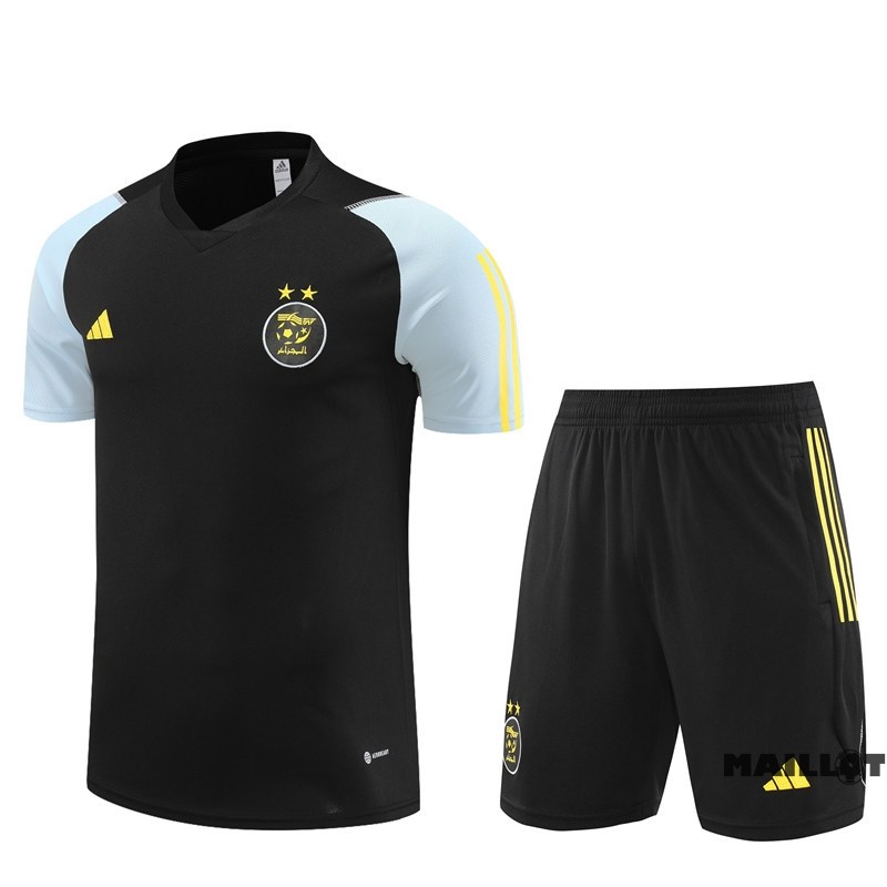 Foot Maillot Pas Cher Entrainement Ensemble Complet Algérie 2023 Noir Gris