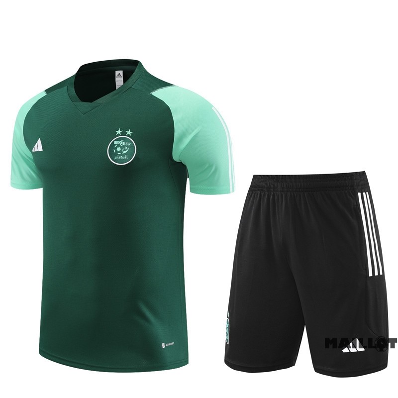 Foot Maillot Pas Cher Entrainement Ensemble Complet Algérie 2023 Vert Noir