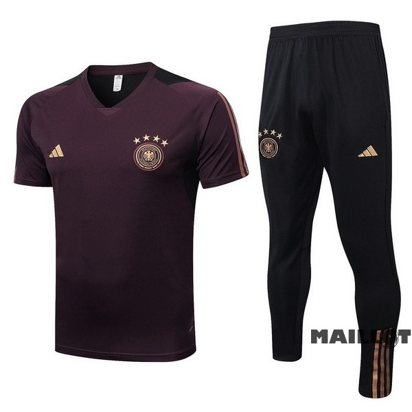 Foot Maillot Pas Cher Entrainement Ensemble Complet Allemagne 2022 Bordeaux Noir