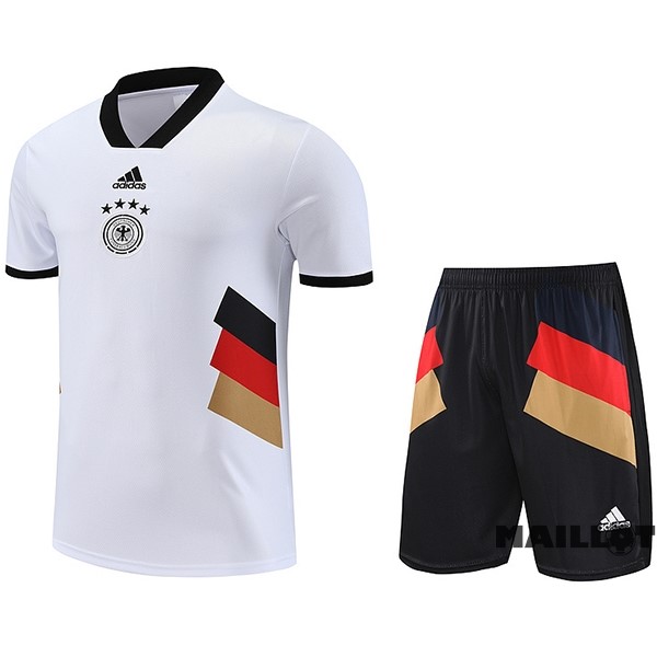 Foot Maillot Pas Cher Entrainement Ensemble Complet Allemagne 2023 Blanc Noir