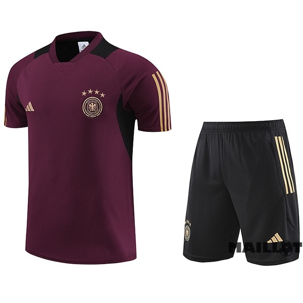 Foot Maillot Pas Cher Entrainement Ensemble Complet Allemagne 2023 Bordeaux Noir