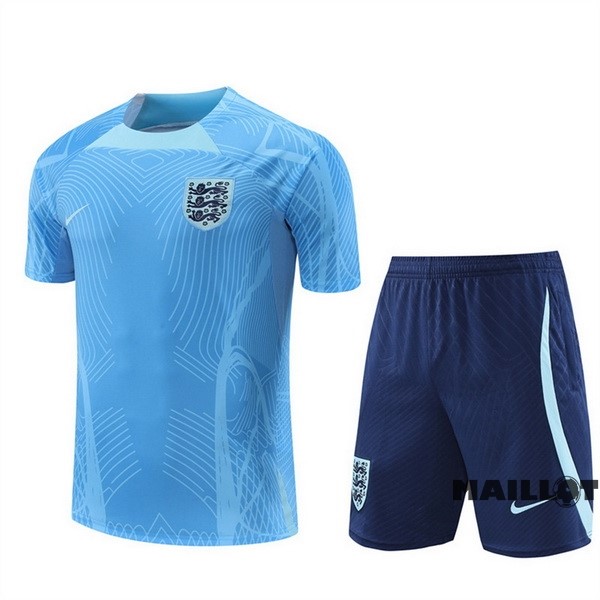 Foot Maillot Pas Cher Entrainement Ensemble Complet Angleterre 2022 Bleu Clair