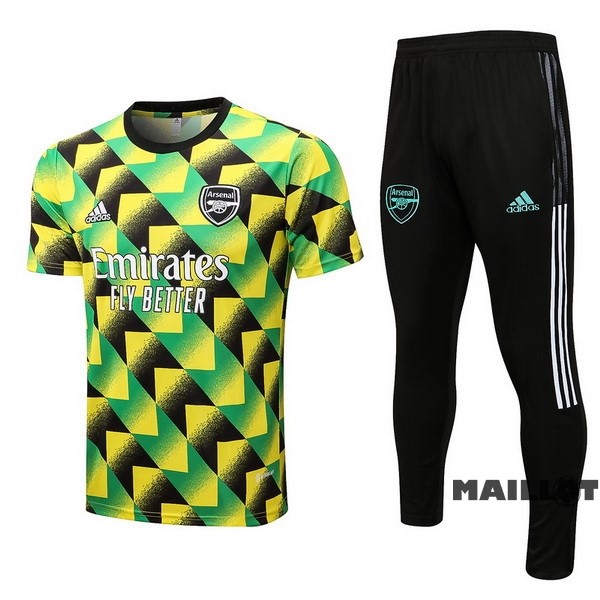 Foot Maillot Pas Cher Entrainement Ensemble Complet Arsenal 2022 2023 Vert Jaune Noir