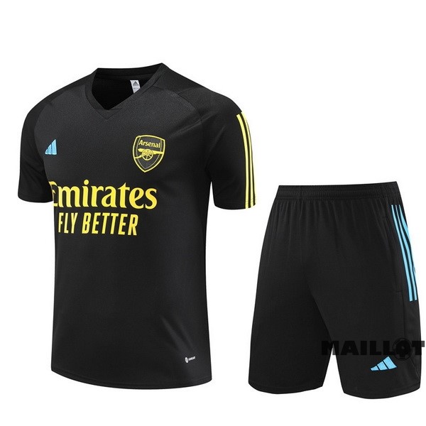 Foot Maillot Pas Cher Entrainement Ensemble Complet Arsenal 2023 2024 Noir Jaune