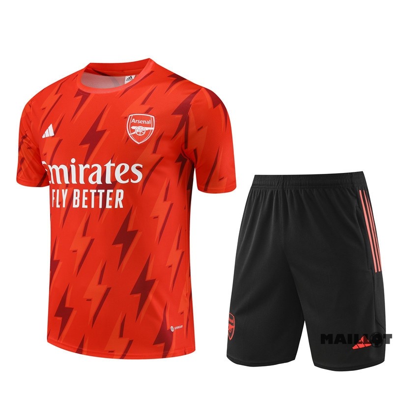 Foot Maillot Pas Cher Entrainement Ensemble Complet Arsenal 2023 2024 Rouge I Noir