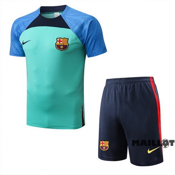 Foot Maillot Pas Cher Entrainement Ensemble Complet Barcelona 2022 2023 Bleu Vert