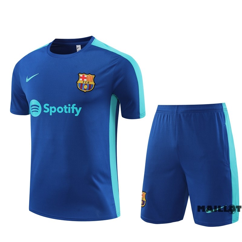 Foot Maillot Pas Cher Entrainement Ensemble Complet Barcelona 2023 2024 Bleu Vert