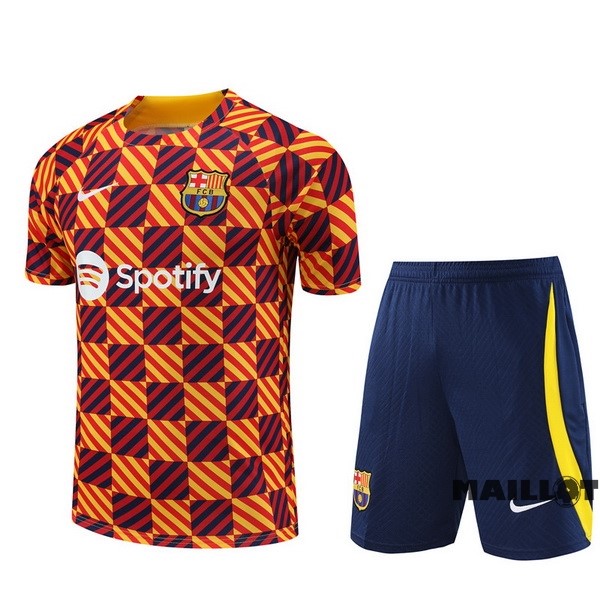 Foot Maillot Pas Cher Entrainement Ensemble Complet Barcelona 2023 2024 Orange Bleu