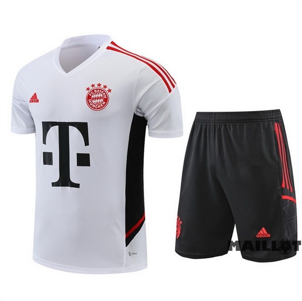 Foot Maillot Pas Cher Entrainement Ensemble Complet Bayern Múnich 2022 2023 Blanc Noir