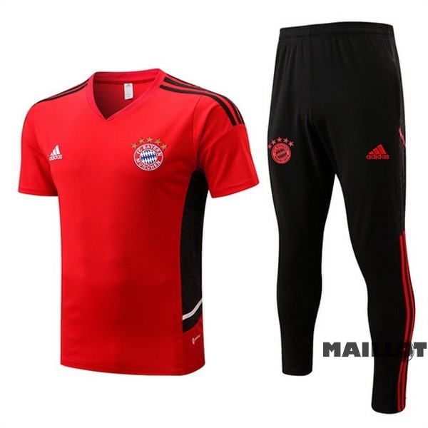 Foot Maillot Pas Cher Entrainement Ensemble Complet Bayern Múnich 2022 2023 Rouge Noir Bleu