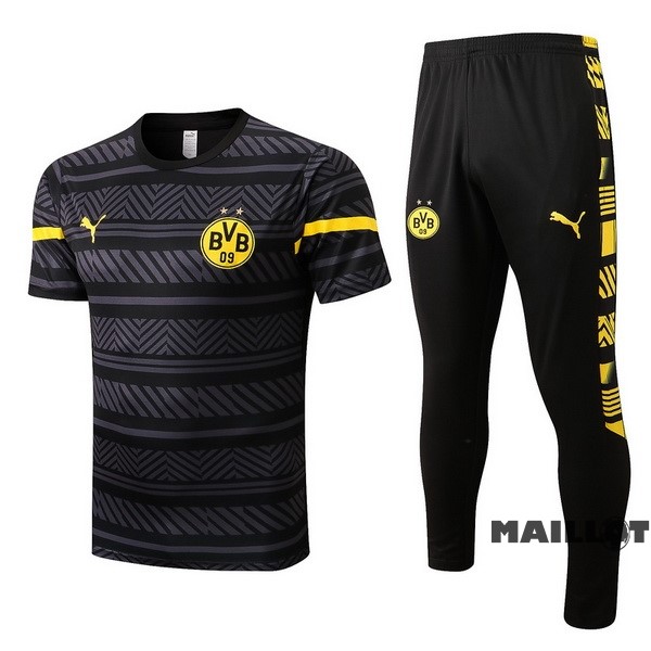 Foot Maillot Pas Cher Entrainement Ensemble Complet Borussia Dortmund 2022 2023 Gris Noir