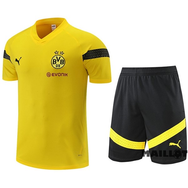 Foot Maillot Pas Cher Entrainement Ensemble Complet Borussia Dortmund 2022 2023 Jaune II Noir