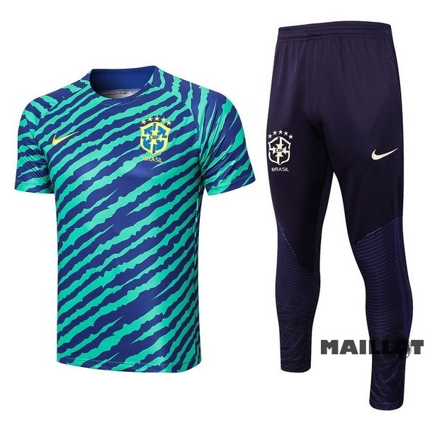 Foot Maillot Pas Cher Entrainement Ensemble Complet Brésil 2022 Vert I Noir